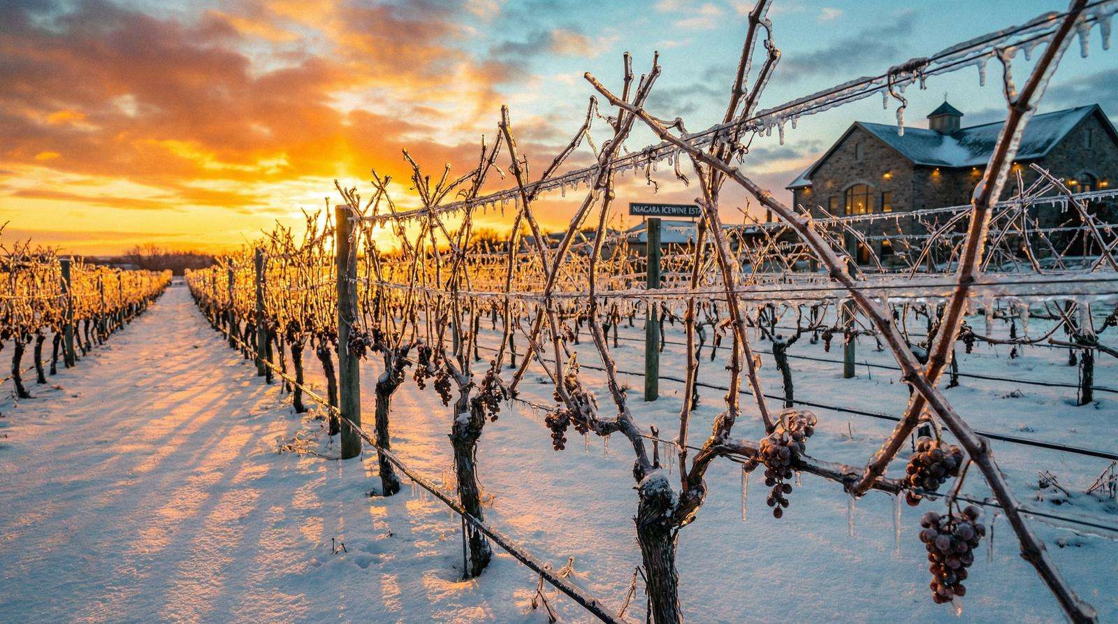 尼亚加拉冰雪葡萄园 - 加拿大28计划 冰酒产区冬日全景